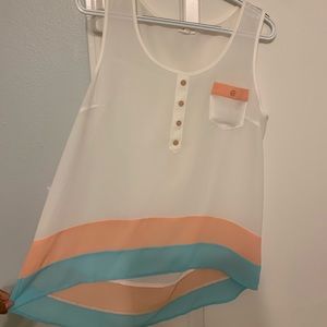 Sheer tank top (high-low style)